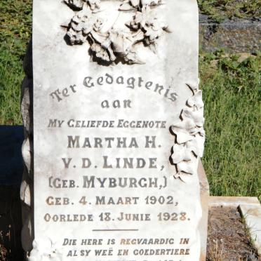 LINDE Martha H., v.d. nee MYBURGH 1902-1928