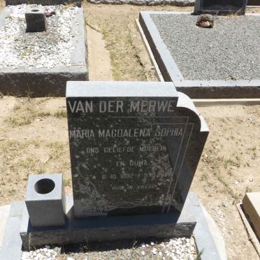 MERWE Maria Magdalena Sophia, van der 1892-1985