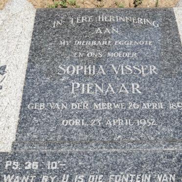 PIENAAR Sophia Visser nee VAN DER MERWE 1894-1952