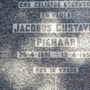 PIENAAR Jacobus Gustavus 1891-1950
