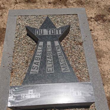 TOIT Isabella Elizabeth Magdalena, du 1956-1957