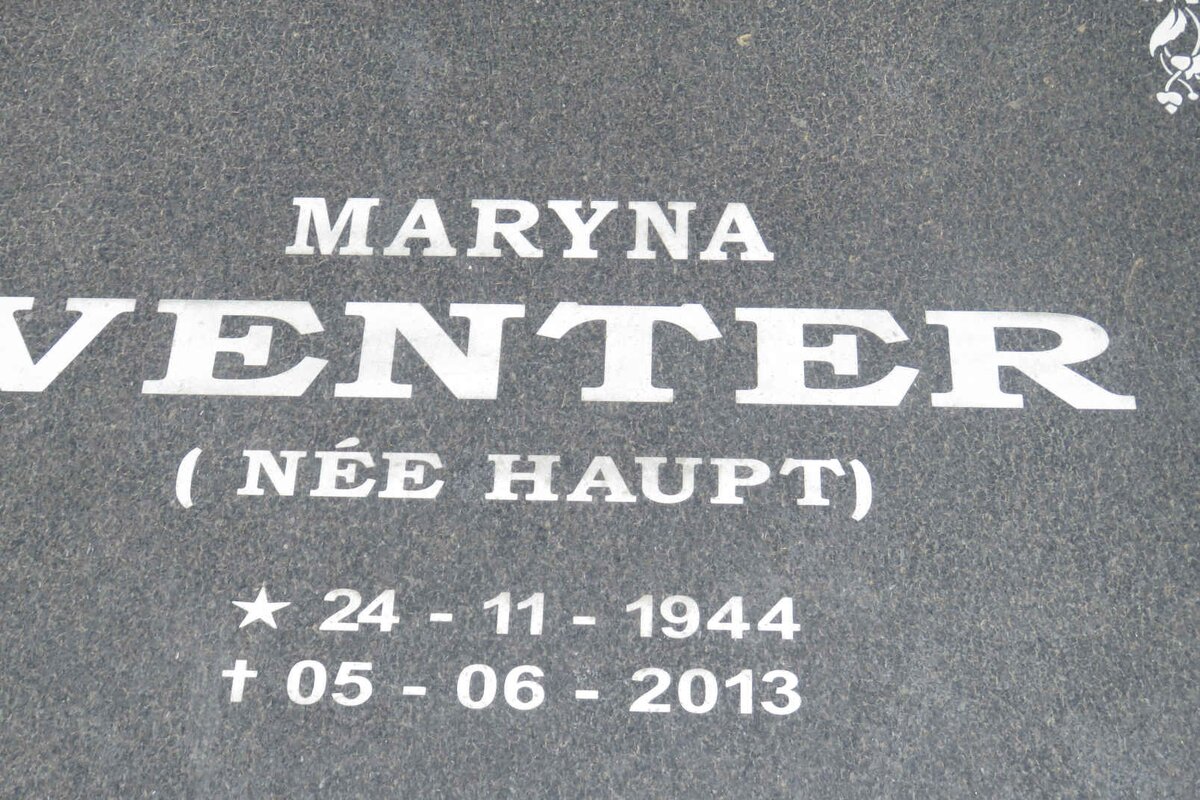 VENTER Maryna nee HAUPT 1944-2013