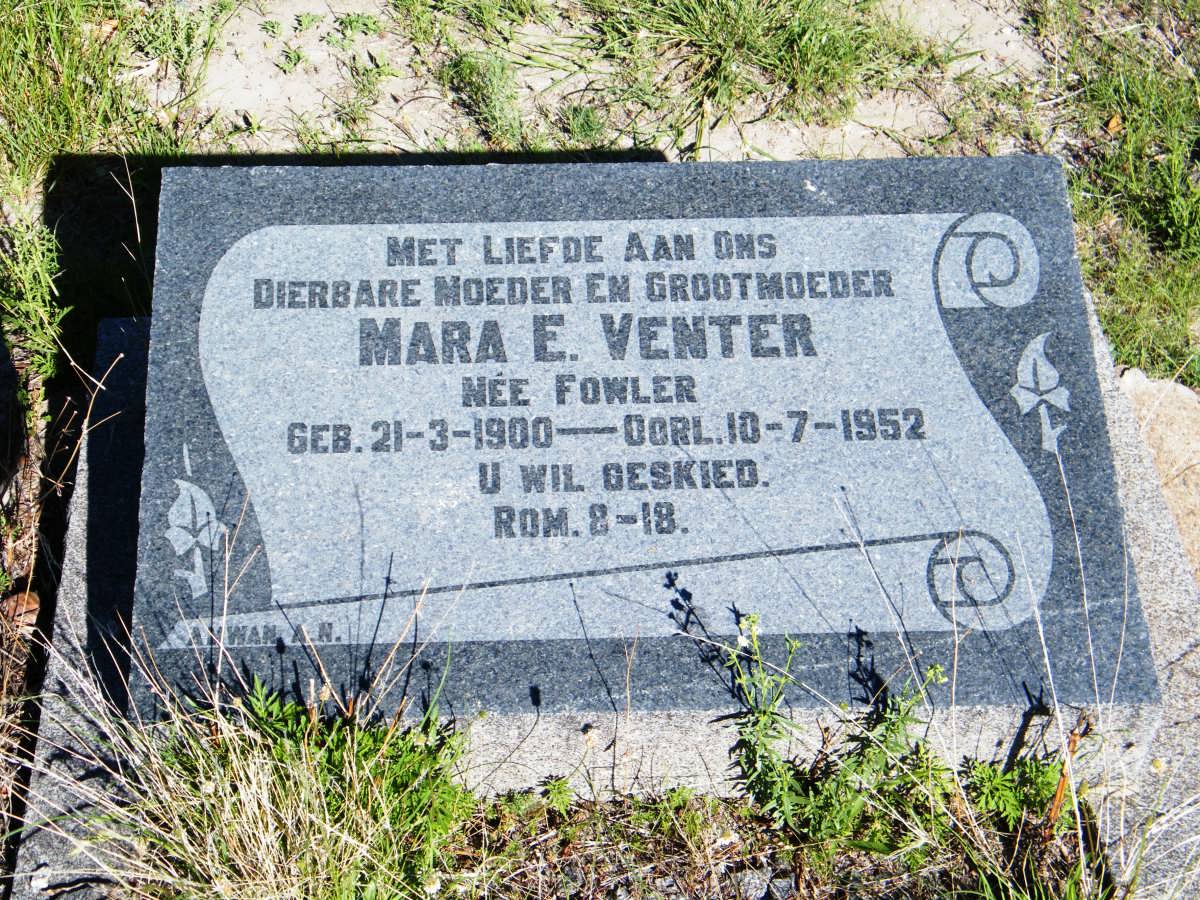 VENTER Mara E. nee FOWLER 1900-1952