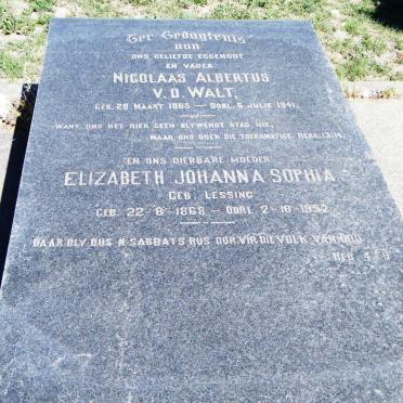 WALT Nicolaas Albertus, v.d. 1865-1941 &amp; Elizabeth Johanna Sophia LESSING 1868-1952