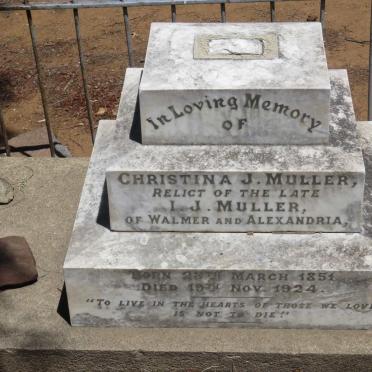 MULLER Christina J. 1851-1924