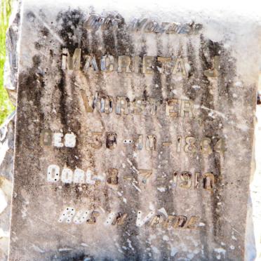 VORSTER Magrieta J. 1864-1910