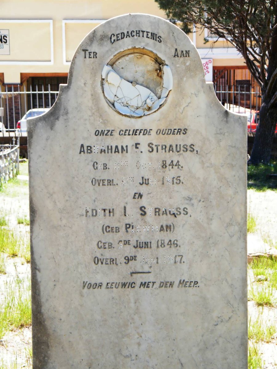 STRAUSS Abraham F. 1844-1915 &amp; Edith L. PLEWMAN 1846-1917