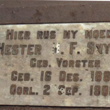 SNYMAN Hester M.F. nee VORSTER 1887-1908