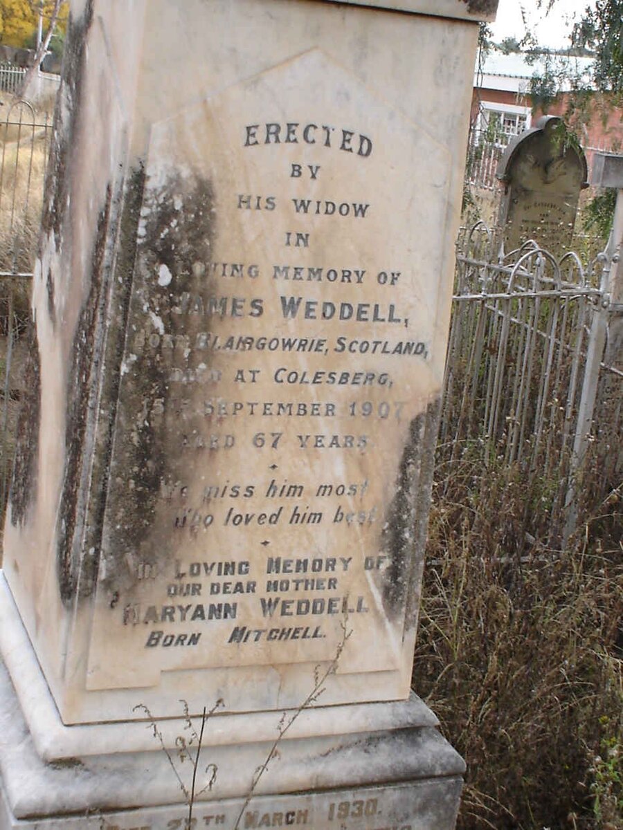 WEDDELL James -1907 &amp; Maryann MITCHELL -1930