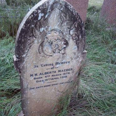 MAEDER M.M. Alberta 1874-1910
