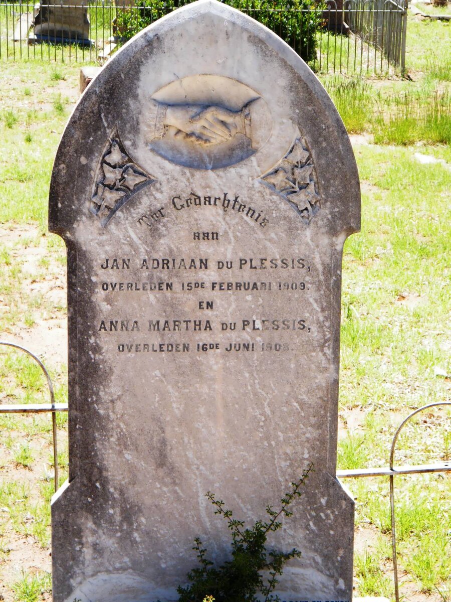 PLESSIS Jan Adriaan, du -1909 &amp; Anna Martha -1908