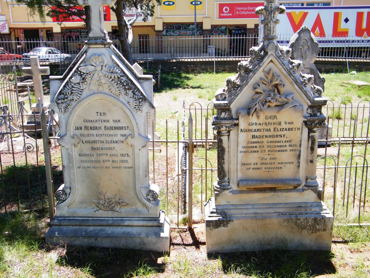 BADENHORST Jan Hendrik 1823-1902 &amp; Margaretha Elizabeth GROBBELAAR 1826-1906