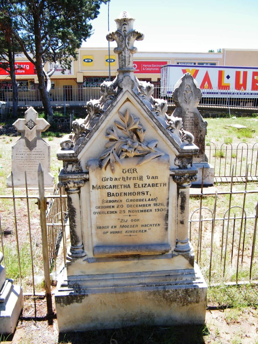 BADENHORST Margaretha Elizabeth nee GROBBELAAR 1826-1906