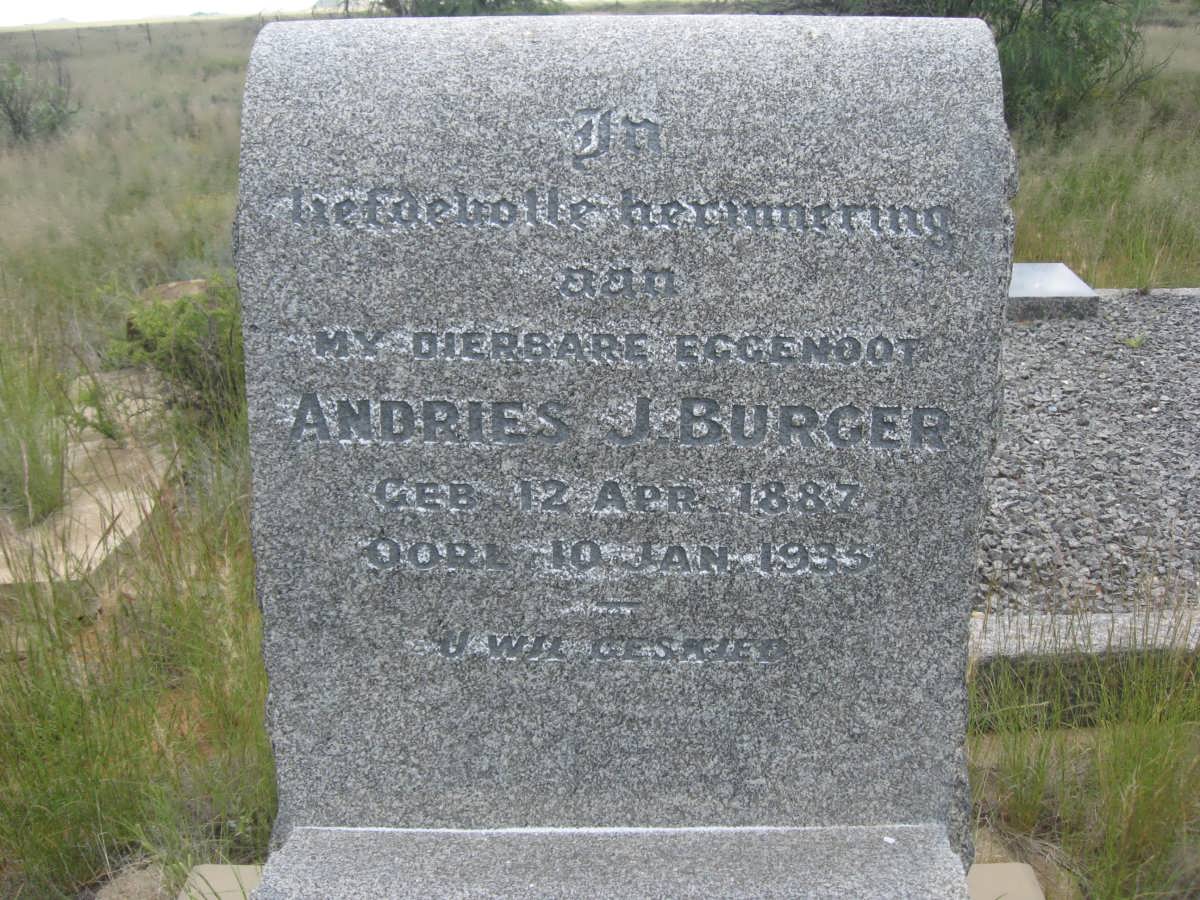 BURGER Andries J. 1887-1935