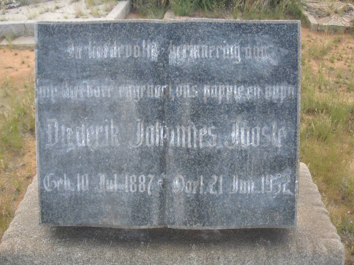 JOOSTE Diederik Johannes 1887-1952
