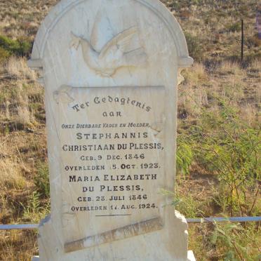 PLESSIS Stephanus Christiaan, du 1846-1923 &amp; Maria Elizabeth 1846-1924