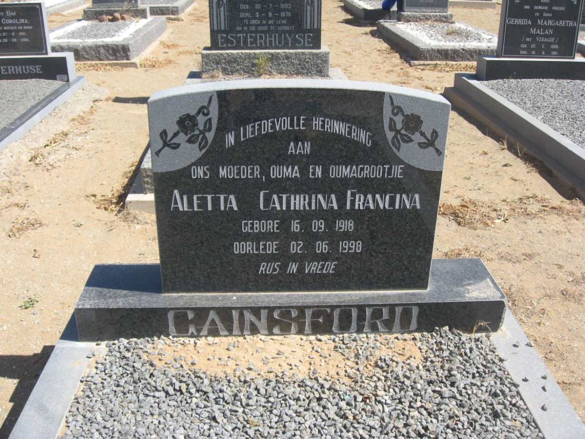 GAINSFORD Aletta Cathrina Francina 1918-1998