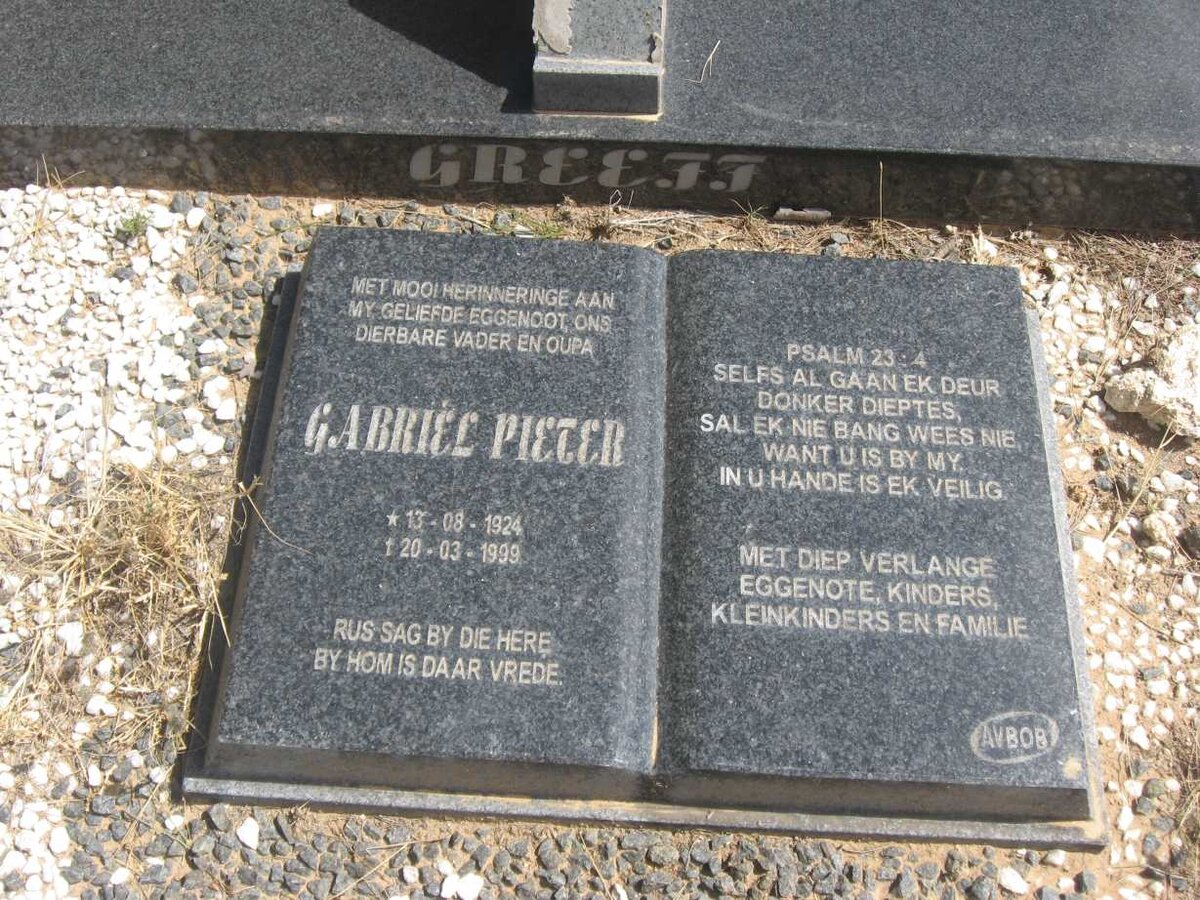 GREEFF Gabriel Pieter 1924-1999