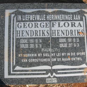 HENDRIKS George 1950-2005 &amp; Flora 1941-2017
