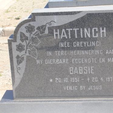 HATTINGH Babsie nee GREYLING 1951-1973