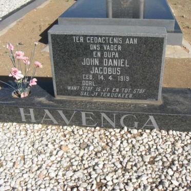 HAVENGA John Daniel Jacobus 1919- 