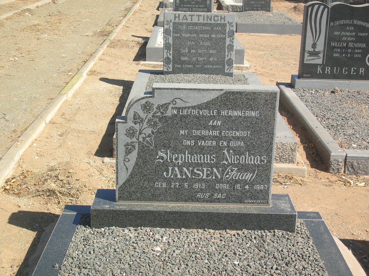 JANSEN Stephanus Nicolaas 1913-1987