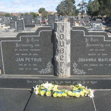 JOUBERT Jan Petrus 1931-1985 &amp; Johanna Maria P. HUMAN 1932-