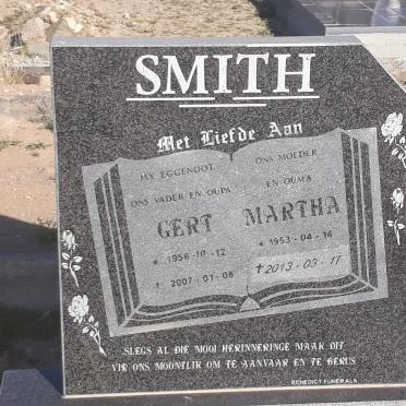 SMITH Gert 1956-2007 &amp; Martha 1953-2013