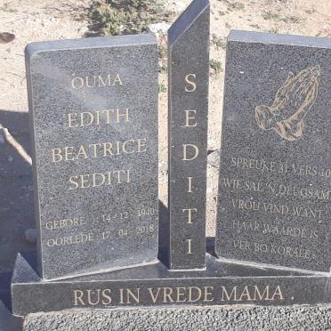 SEDITI Edith Beatrice 1940-2018
