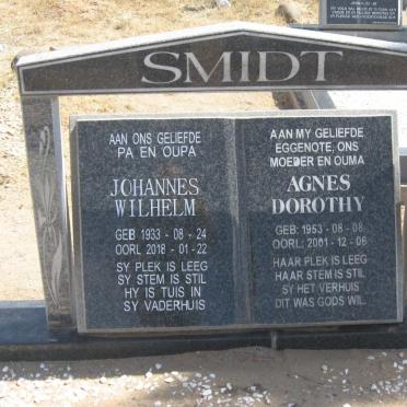 SMIDT Johannes Wilhelm 1933-2018 &amp; Agnes Dorothy 1953-2001
