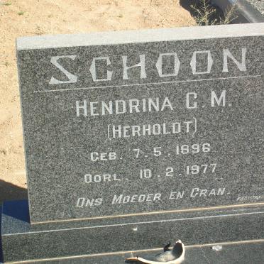 SCHOON Hendrina C.M. nee HERHOLDT 1896-1977