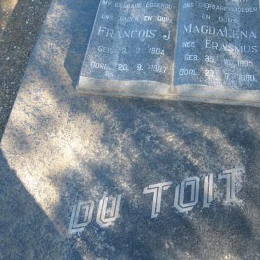 TOIT Francois J., du 1904-1987 &amp; Magdalena ERASMUS 1905-1990