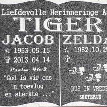 TIGER Jacob 1953-2013 :: TIGER Zelda 1982-