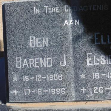 TOIT Barend J. 1906-1986 &amp; Elsie S. 1900-1981