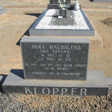 KLOPPER Anna Magdalena nee EKKERD 1917-1991