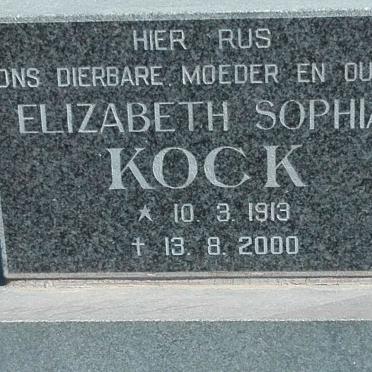 KOCK Elizabeth Sophia 1913-2000