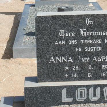 LOUW Anna nee ASPELING 1936-1975 
