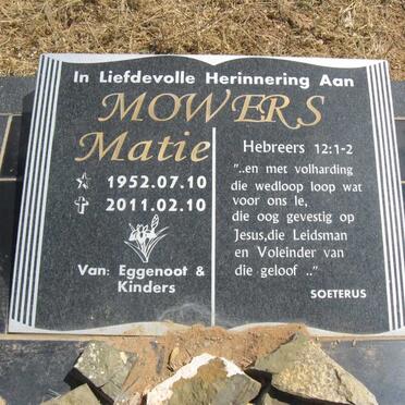 MOWERS Matie 1952-2011