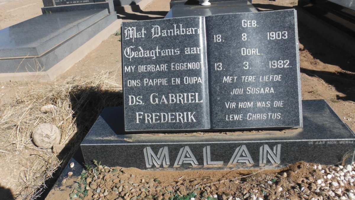 MALAN Gabriel Frederik 1903-1982