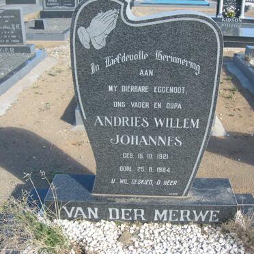 MERWE Andries Willem Johannes, van der 1921-1984