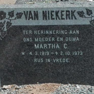 NIEKERK Martha C., van 1919-1973