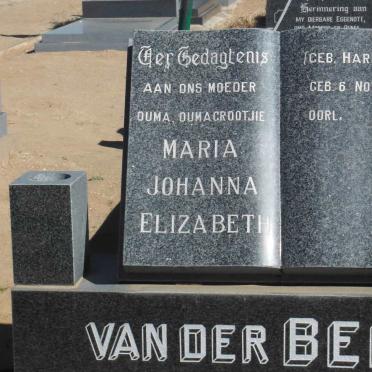 BERG Maria Johanna Elizabeth, van der nee HARRIS 1915-