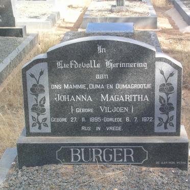 BURGER Johanna Magaritha nee VILJOEN 1895-1972