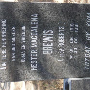 BREWIS Hester Magdalena nee ROBERTS 1913-1991