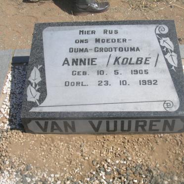 VUUREN Annie, van nee KOLBÉ 1905-1992