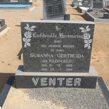 VENTER Susanna Gertruida nee KLEINGELD 1889-1984