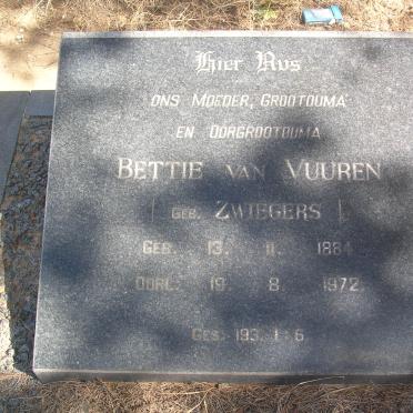 VUUREN Bettie, van nee ZWIEGERS 1884-1972