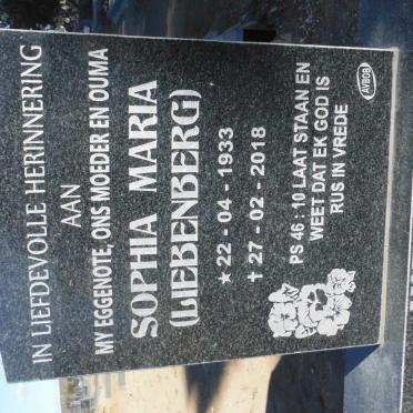 WEINEKE Sophia Maria nee LIEBENBERG 1933-2018