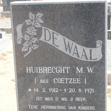 WAAL Huibreccht M.W., de nee COETZEE 1912-1971