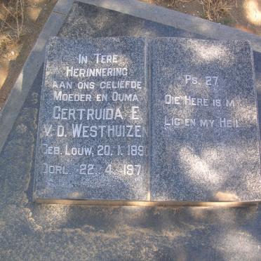 WESTHUIZEN Gertruida E., v.d. nee 1890-1971